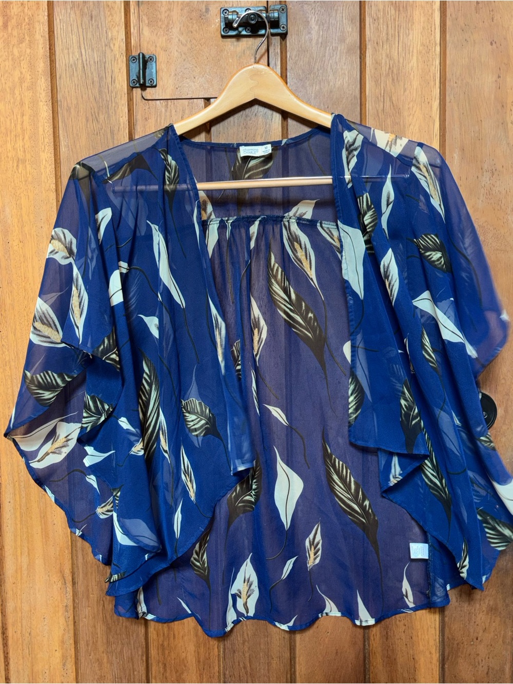 Lightweight Navy Floral Sheer Jacket Top
